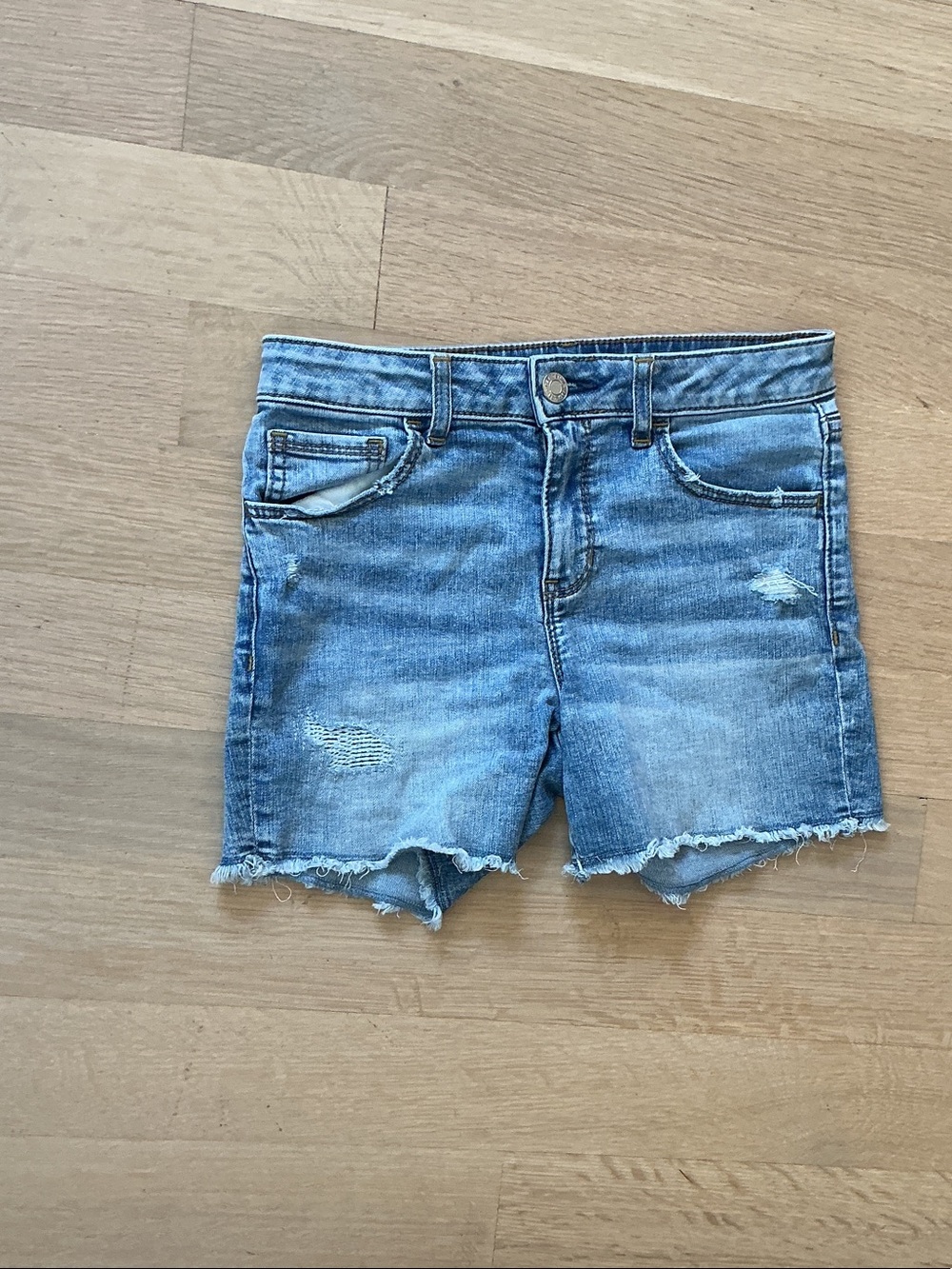 GAP Light Blue Distressed Denim Shorts